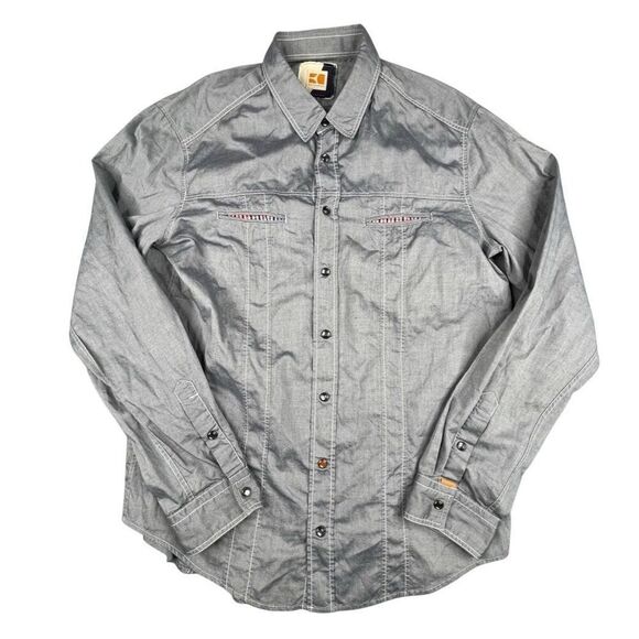 Men’s Hugo Orange Hugo Boss Snap Up Shirt, XL. Grey - Picture 1 of 16